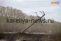 Штормовой ветер обрушил опору ЛЭП в карельском посёлке: последствия и меры реагирования